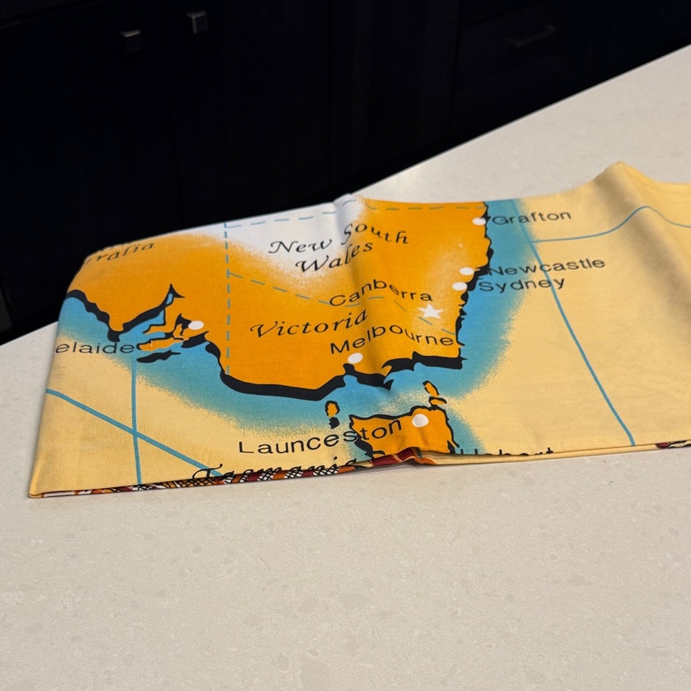 Australia Yellow and Blue Kitchen Towel
